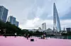 Classical trio Layers Classic performs ahead of the fashion show on Friday evening. [SEOUL METROPOLITAN GOVERNMENT]