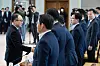 Prosecutor General Lee One-seok exchanges greetings with attendees at a meeting for developing measures to rid of drugs at the Supreme Prosecutors' Office headquarters in Seocho District, southern Seoul, on May 8. [NEWS1]