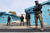 South Korean soldiers assigned to the United Nations Command stand guard at the truce village of Panmunjom inside the Joint Security Area (JSA) in Paju, Gyeonggi, on Feb. 7. [YONHAP]