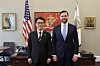 Prime Minister Kim Min-seok and U.S. Vice President JD.Vance pose for a photo at the White House in Washington on Jan. 23. [PRIME MINISTER'S OFFICE]