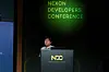 Nexon Games CEO Park Young-hyun gives a presentation during the Nexon Developer Conference on June 24, in Pangyo, Gyeonggi. [CHO YONG-JUN