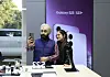 Local customers inspect Samsung Electronics' Galaxy S23 model at a Samsung Experience Store in Bengaluru, India. [SAMSUNG ELECTRONICS]