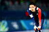 Kim Min-sun after finishing her 500-meter run at the Milan-Cortina 2026 Winter Olympic Games at Milano Speed Skating Stadium in Milan on Feb. 15. [REUTERS/YONHAP]