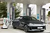 A charing robot charges an Ioniq 6. [HYUNDAI MOTOR]