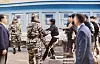 Another photograph released by the Unification Ministry on Tuesday shows one of the fishermen being dragged across the border into the North by North Korean soldiers. [UNIFICATION MINISTRY]