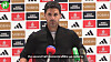 Arsenal manager Mikel Arteta speaks after his side's 2-0 win over Wolverhampton Wanderers in a Premier League match on Saturday. [ONE FOOTBALL]