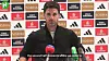 Arsenal manager Mikel Arteta speaks after his side's 2-0 win over Wolverhampton Wanderers in a Premier League match on Saturday. [ONE FOOTBALL]