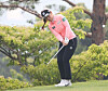 Lee So-young hits her chip shot during the first round of the 8th E1 Charity Open at the South Springs Country Club in Icheon, Gyeonggi on Thursday. [NEWS1]