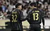 Former Manchester United star Park Ji-sung, right, celebrates with one-time teammate. [NEWS1]