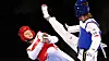 Lauren Williams of Britain in action against Matea Jelic of Croatia during a gold medal match on July 26. [REUTERS/YONHAP]