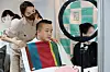 A man finds his personal color with a consultant at a job fair held in Yongin, Gyeonggi, on June 15. [NEWS1]
