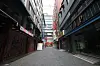 Shops' shutters are closed in the once-popular tourist destination in Myeong-dong, central Seoul, on Aug. 31 as many of the small businesses are struggling to make ends meet amid the resurgence of the coronavirus. [YONHAP]