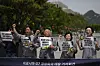 Members of civic groups shout slogans during a rally calling for Korea and Group of 7 nations to express their objection to the Japanese government's decision to release treated radioactive water from the Fukushima nuclear power plant and condemning the People Power Party's response to it, in Seoul on Wednesday. [AP/YONHAP]