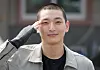 Jeong Jin-woon of 2AM on his day of enlistment in November last year. [ILGAN SPORTS]