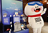 Gangwon 2024 Winter Youth Olympics mascot Moongcho poses for a photo at the opening event of its online merchandise store, in Seoul on Thursday. Chinese e-commerce giant AliExpress announced Thursday that they will host the official shop for the Gangwon 2024 Olympics exclusively on their site, selling Moongcho goods including dolls, badges, accessories and more. [YONHAP]