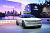 Hyundai Motor's concept car, 45, is showcased during the Frankfurt Motor Show last year. The automaker is preparing to launch a new line of electric vehicles as early as January with an exclusive platform. [HYUNDAI MOTOR]