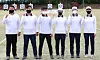 The Korean national archery squad, from left to right, Oh Jin-hyek, Kim Woo-jin, Kim Je-deok, Kang Chae-young, Jang Min-hee and An San are hoping for a gold medal sweep in Tokyo. [YONHAP]