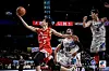 The Seoul SK Knights' Kim Sun-hyung, left, in action during the final of the East Asia Super League against Anyang KGC at Okinawa Arena in Okinawa, Japan on March 5. [EASL]