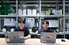 Neubility CEO Lee Sang-min, left, and Neubility Vice President Kang Kee-hyuk at the Neubility office in Seongdong District, eastern Seoul [CHO YONG-JUN]
