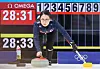 Kim Eun-jung competes during the curling women's round robin tournament at the Beijing 2022 Winter Olympics between Great Britain and Korea at the National Aquatics Centre in Beijing on Friday. [YONHAP]
