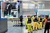 Main picture: First responders handling chemical hazards conduct safety measures in Incheon International Airport in Incheon on Thursday. Inset: Military personnel conduct safety checks. [INCHEON INTERNATIONAL AIRPORT CORPORATION]