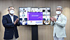 Euisun Chung, Hyundai Motor Group chairman and president of the Korea Archery Association, left, and Park Chae-soon, head coach of the national archery team, attend an online welcoming ceremony for Korean Olympic archers on Tuesday. [KOREA ARCHERY ASSOCIATION]