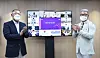 Euisun Chung, Hyundai Motor Group chairman and president of the Korea Archery Association, left, and Park Chae-soon, head coach of the national archery team, attend an online welcoming ceremony for Korean Olympic archers on Tuesday. [KOREA ARCHERY ASSOCIATION]