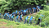 Police on Wednesday search for the body of an infant suspected to have been buried on a hill in Gijang County, Busan in 2015. [SONG BONG-GEUN]