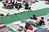 Displaced residents from Yeongyang County in North Gyeongsang are seen inside a public shelter on March 28. [YONHAP]