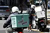 Delivery riders on a street in Seoul on Sept. 15 [NEWS1]