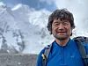 Mountaineer Kim Hong-bin is seen at base camp before climbing Broad Peak on July 19. Kim went missing during his descent from the apex. [YONHAP]
