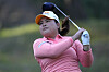 Park In-bee watches her shot on the second hole during the third round of the BMW Ladies Championship at LPGA International Busan in Busan on Oct. 23, 2021. [AP/YONHAP]