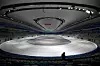 The National Speed Skating Oval, a venue of the 2022 Winter Olympic Games, is seen during an organised media tour in Beijing, China. [REUTERS/YONHAP]