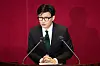 Justice Minister Han Dong-hoon explains the reasons for requesting parliamentary consent for the arrest of Democratic Party (DP) Chairman Lee Jae-myung at a plenary session of the National Assembly in Yeouido, western Seoul, on Monday. [NEWS1]