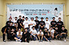 Comedians performing at this year's Busan International Comedy Festival pose for the cameras at a press event. [ILGAN SPORTS]