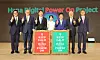 Attendees pose for a photo at Hana Financial Group's ″Hana Digital Power On″ launch ceremony held at the group’s headquarters in Jung District, central Seoul, on Monday, including Hana Financial Group Chairman Ham Young-joo, third from right; British Ambassador to Korea Colin Crooks, second from left,; and FSS Governor Lee Bok-hyun, third from left. [HANA FINANCIAL GROUP]