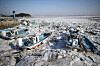 A wharf in Incheon is frozen over on Sunday as a cold wave advisory was issued across the nation. Wind-chill temperatures in Incheon plummeted to minus 15.4 degrees Celsius (4.28 degrees Fahrenheit) on Sunday. [YONHAP]