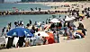 A crowd gathers at a beach in Gangneung, Gangwon, on Sunday as temperature rose to 31 degrees Celsius (87.8 Fahrenheit). High temperatures gripped most of the country with Seoul reaching 27.5 degrees Celsius and other regions including Changwon hitting 30 degrees Celsius. According to the Korea Meteorological Administration on Sunday, most of the country will likely remain sunny with temperatures of around 30 degrees Celsius on Monday. [YONHAP]
