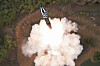 A photo released on Friday by Pyongyang's state-controlled Rodong Sinmun shows the launch of what state media called a new Hwasong-18 solid-fuel intercontinental ballistic missile the previous day. [NEWS1]