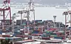 Containers are stored at a port in Busan on March 21. [YONHAP]