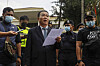 Kim Yu-song, charge d'affaires at the North Korean Embassy in Kuala Lumpur, speaks to journalists before departing Malaysia, Sunday. North Korea said it will sever ties with Malaysia amid a diplomatic row between the two countries over the extradition of a North Korean citizen to the United States accused of money laundering. [EPA/YONHAP]