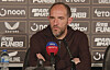 Tottenham Hotspur interim manager Cristian Stellini speaks during a postgame press conference after Tottenham's 6-1 loss against New Castle United at St James' Park in New Castle, England on Sunday. [ONE FOOTBALL]