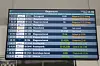 A flight information display system at Vladivostok International Airport in Russia shows that a North Korean Air Koryo passenger flight is delayed Friday. An Air Koryo flight landed in Russia later Friday for the first time in three and a half years. [YONHAP]