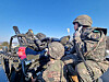 Soldiers from the South Korean Army's V Corps operate an M61 Vulcan rotary cannon during anti-drone drills in Yangpyeong County, Gyeonggi on Thursday. [JOINT CHIEFS OF STAFF]
