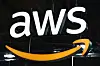 The logo of Amazon Web Services (AWS) is seen on the opening day of the Integrated Systems Europe (ISE) audiovisual and systems integration exhibition in Barcelona on January 31, 2023. [AFP/YONHAP]