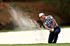 Kim Si-woo plays a shot from a bunker on the seventh hole during the first round of The Players Championship on The Players Stadium Course at TPC Sawgrass in Ponte Vedra Beach, Florida on Thursday.  [GETTY IMAGES]