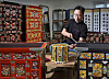 Han Ki-ho works on hwagak crafts at his studio located in Icheon, Gyeonggi. Hwagak is a traditional decorative technique using ox horns. He learned the technique from his father Han Chun-seop (1949-2015), who was a master artisan in hwagak. [PARK SANG-MOON]