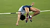 Woo Sang-hyuk jumps in the men's high jump qualification round at the 2016 Rio Olympics in Rio de Janeiro, Brazil on Aug. 14, 2016. [JOONGANG ILBO]