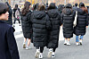 Students wearing long padded jackets participate at a culture event held in Daegu on Nov. 21, 2018. [NEWS1]
