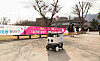 An autonomous patrol robot is on a test operation at Duksung Women's University in northern Seoul. SK Telecom, Neubility and SK shieldus signed a memorandum of understanding on Tuesday to jointly develop a patrol robot service. [SK TELECOM]